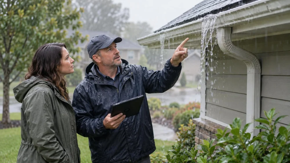 Roof Gutter Overflow Log: Rain, Location, and Safe Observation