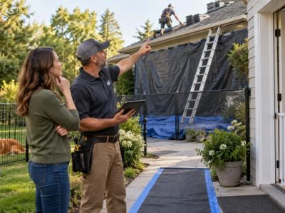 Roof Work-Zone Plan: Children, Pets, Dust, and Access