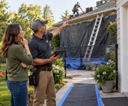 Roof Work-Zone Plan: Children, Pets, Dust, and Access