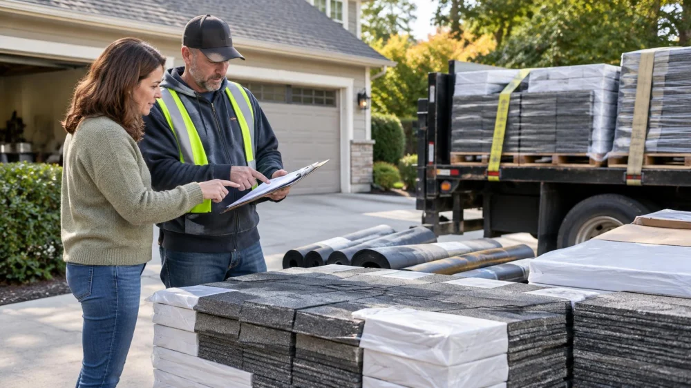 Roof Material Delivery Check: Product, Quantity, and Cover