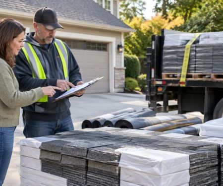 Roof Material Delivery Check: Product, Quantity, and Cover
