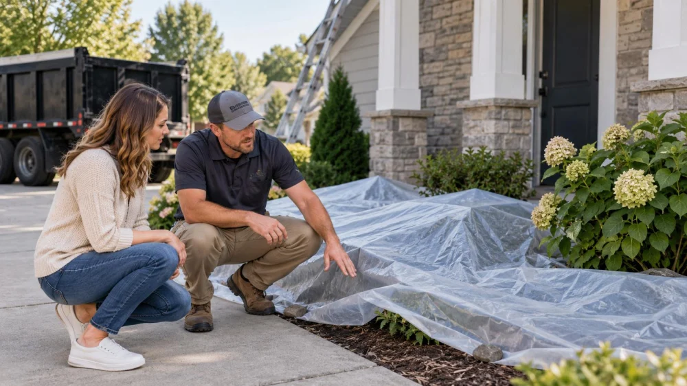 Roofing Debris Protection: Driveway, Plants, and Cleanup